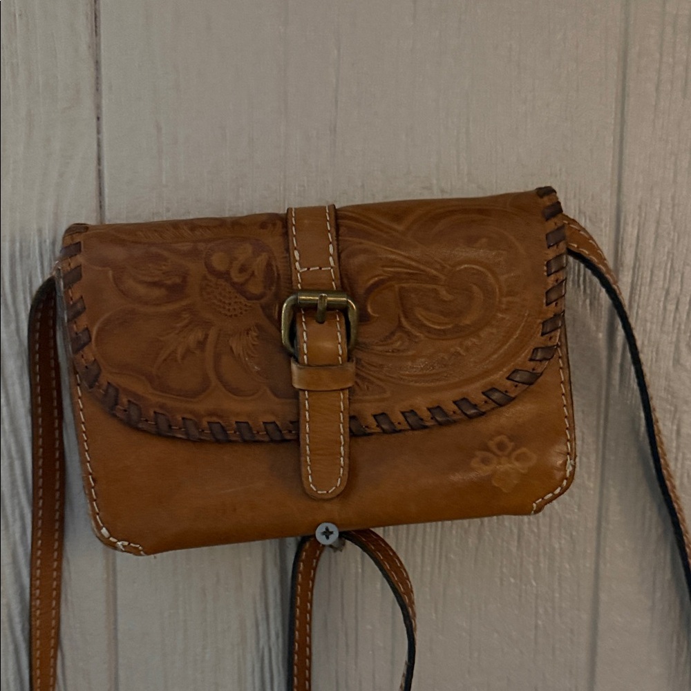 Patricia Nash Tan Leather Crossbody Bag